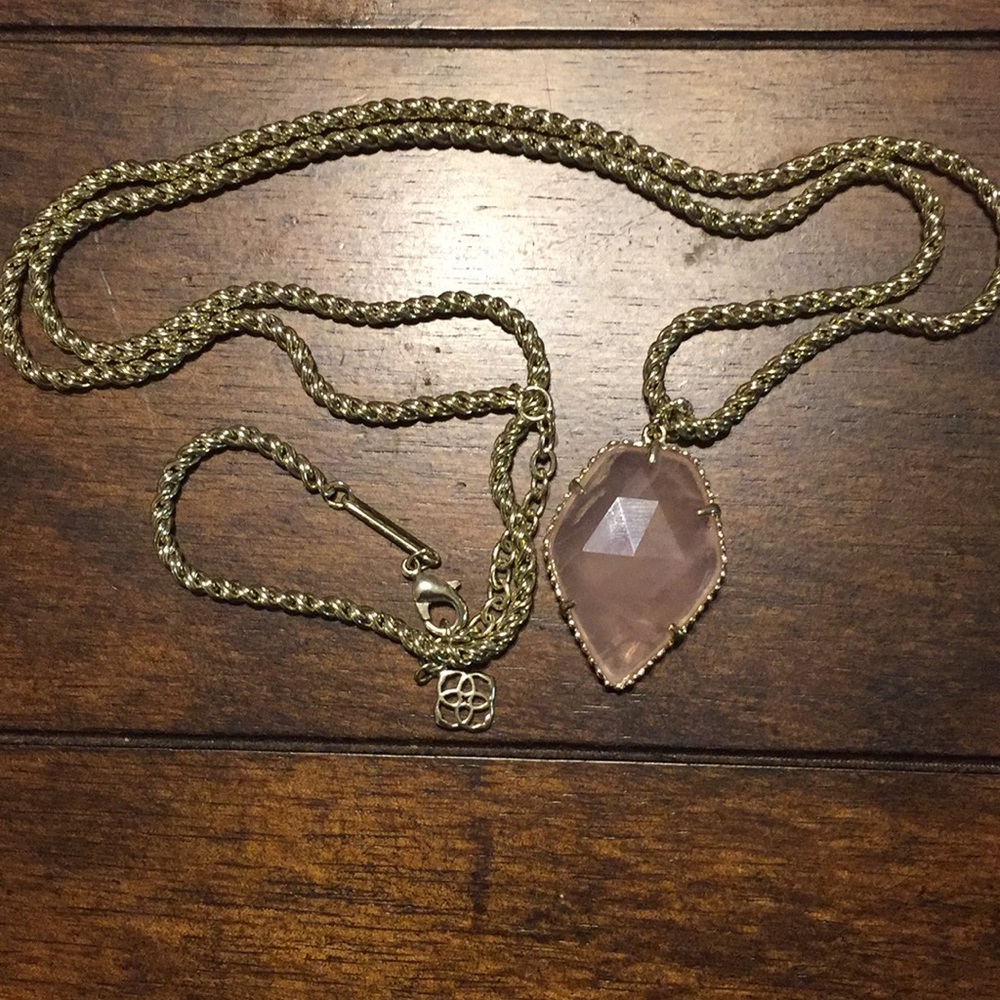 Kendra Scott Corla Necklace; Rose Quartz
